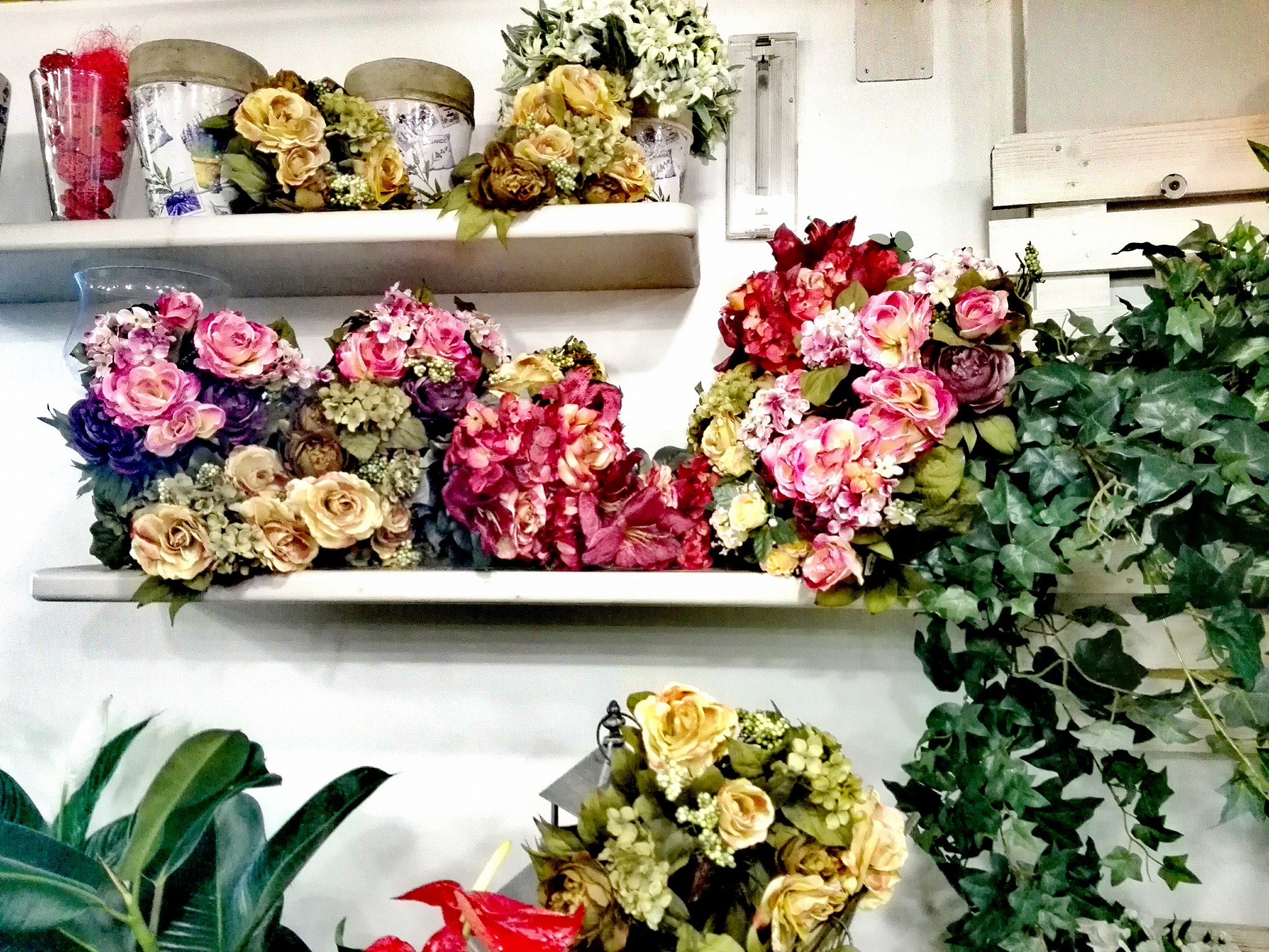 Mazzi Fiori Finti Vintage Fioreria Bruseghini Besenello Trento